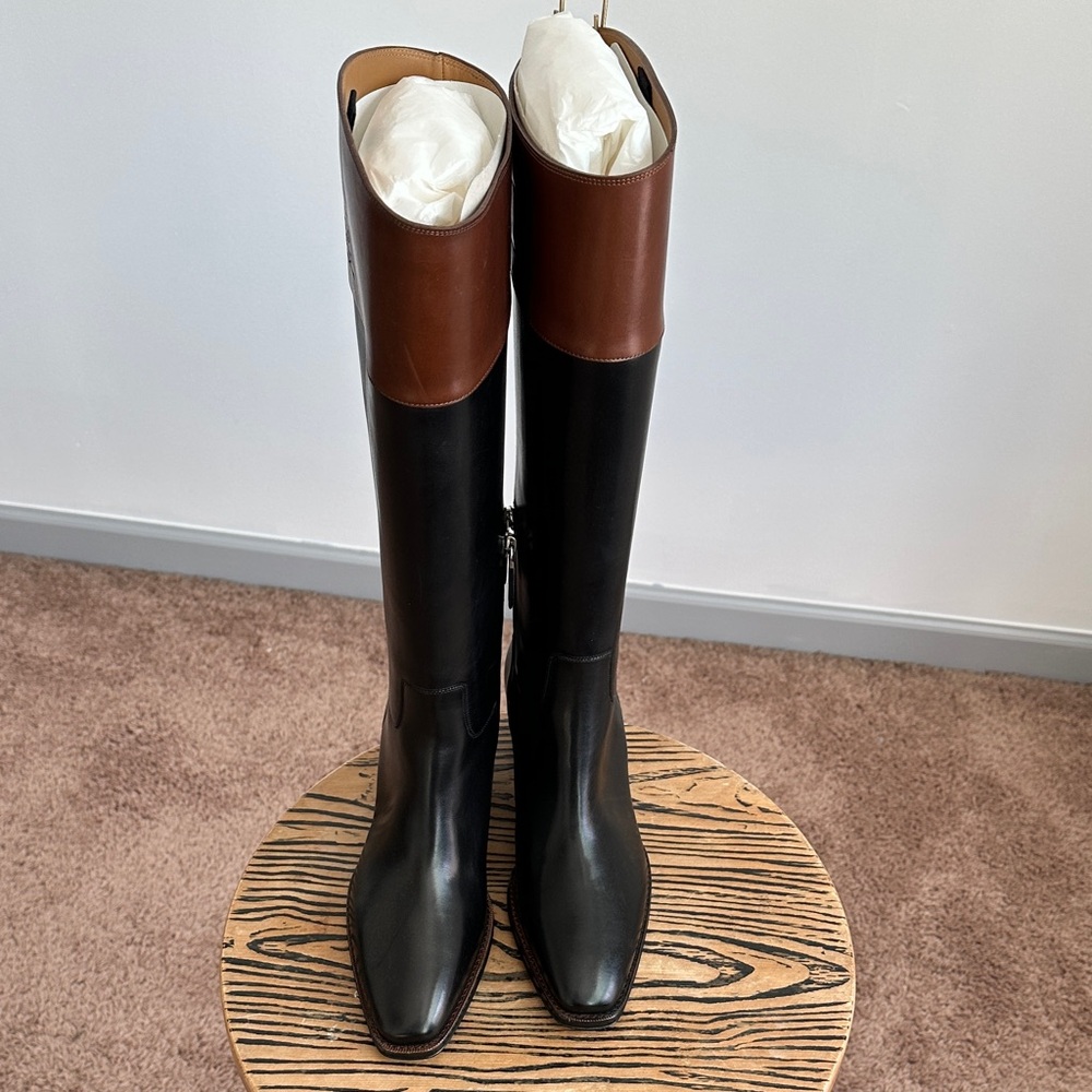 Ralph Lauren Black and Brown Heeled Boots